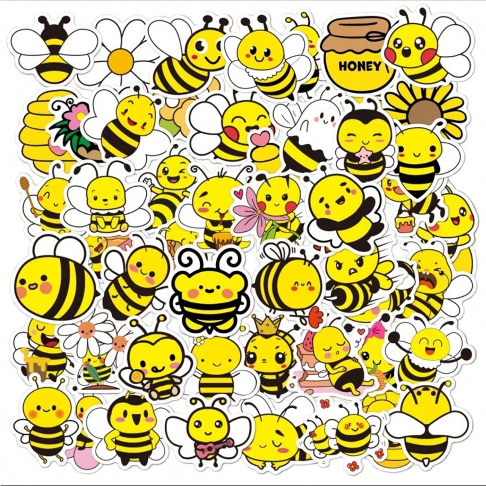 Cute NWT Bee Sticker Set (50)